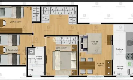 Apartamento com 3 quartos à venda na Rua Tércio Montanari, --, Jardim Mauá, Mauá