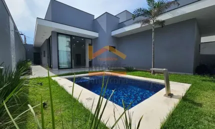Casa de luxo em condomínio com 3 suítes e 4 vagas de garagem em Americana-SP, no Loteamento Residencial Jardim Villagio.