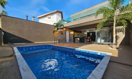 Casa de alto padrão para locação em condomínio fechado no Jardim Imperador, Americana-SP - 3 quartos, 3 suítes, 4 banheiros, 4 vagas de garagem, 292,00 m².