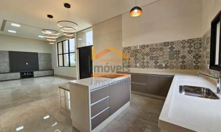 Imperdível Casa de Luxo em Condomínio no Jardim Pau Brasil - Americana-SP: 3 quartos, 3 suítes, 2 salas, 4 banheiros, 6 vagas, 241m².
