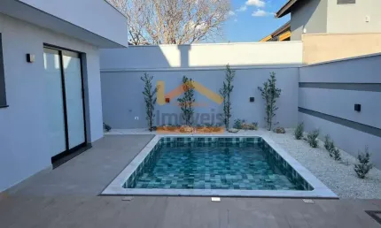 Casa de alto padrão em condomínio no Jardim Firenze, Santa Bárbara D'oeste-SP: 3 quartos, 2 suítes, 3 salas, 3 banheiros, 4 vagas de garagem, 200m².