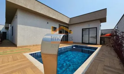 Casa de alto padrão em condomínio à venda em Nova Odessa-SP, Jardim Recanto das Águas - 3 quartos, 3 suítes, 3 salas, 4 banheiros, 4 vagas, 204m².