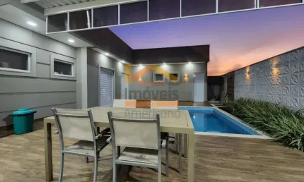 Casa de luxo em condomínio à venda em Americana-SP, com 3 quartos, 3 suítes e 213m² de área.