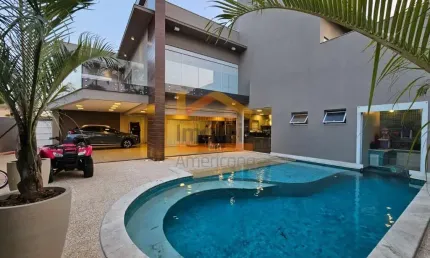 Casa de luxo em condomínio: 3 quartos, 3 suítes, 3 salas, 6 banheiros, 5 vagas de garagem, 500m² - Americana-SP, Jardim Trípoli.