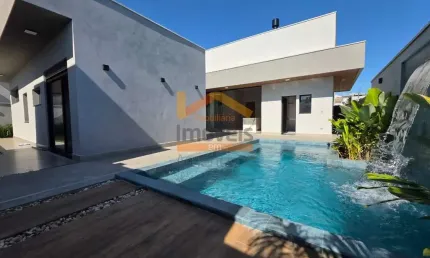 Casa de luxo em condomínio à venda em Americana-SP, no Loteamento Residencial Jardim Villagio: 3 quartos, 3 suítes, 2 salas, 4 banheiros, 4 vagas de garagem, 253,59m².