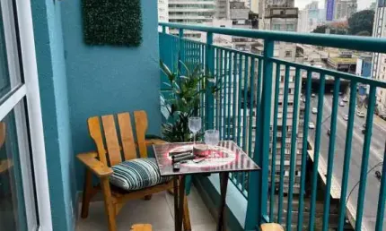 Apartamento 33m² 1 dorm sala banheiro varanda mobiliado - bela vista/sp