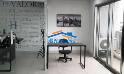 Sala Comercial 49mt², Banheiro Privativo, Sacada, 1 Vaga de Garagem