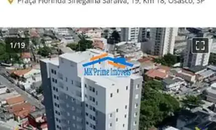 Apartamento 1 quarto, 1 vaga de garagem, 32m² km 18/osasco.