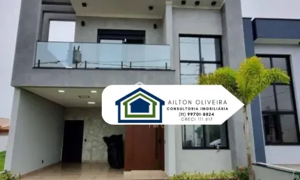 Lindo Sobrado de  228m² à venda no excelente  Condomínio   Fechado Reserva Ipanema-  Sorocaba - SP.