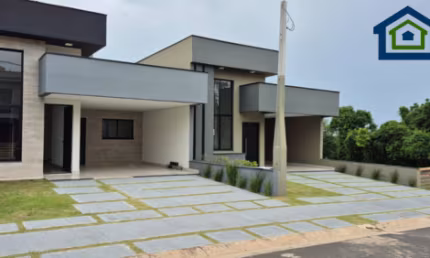 Linda Casa Térrea de 168m²  e Terreno de 200m2, à venda no excelente Condomínio Fechado Gran Reserve em Indaiatuba- SP.