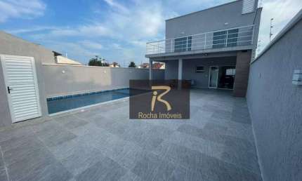 Sobrado com 4 dormitórios  beira mar à venda, 240 m² por R$ 960.000 - Estância Balneária Maria Helena Novaes - Peruíbe/SP