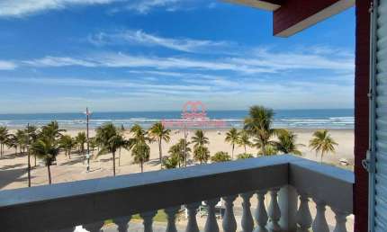 Apartamento para locação frente o mar, Ocian, 1 dorm, elevador, mobiliado, vaga