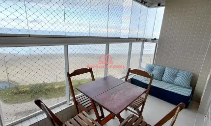 Apartamento no bairro Caiçara para alugar frente mar, 1 suíte, lazer, mobiliado.