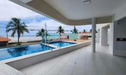 PRÉDIO FRENTE MAR 2 QUARTOS LAZER COMPLETO MONGAGUÁ R$ 172 MIL DE ENTRADA