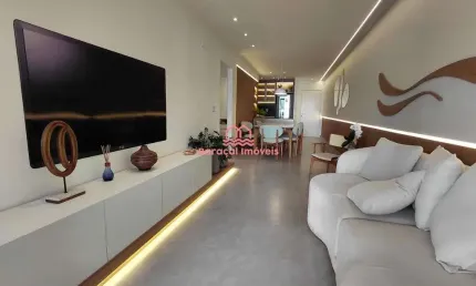 Lindo apartamento decorado e mobiliado no canto do forte , 2 suítes+ home office