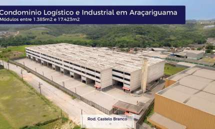Galpão comercial para locação com 14 vagas de garagem e 1.385m² de área.