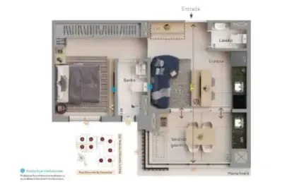 Lindo Apartamento Luxuoso de 47m² no Condomínio Vitra Nova Klabin Patriani - 5 Minutos do Metrô