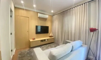 Apartamento de 77m² para locação e venda, mobiliado,  com 1 Suíte, 1 Vaga para auto com manobrista
