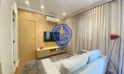 Apartamento de 77m² para locação e venda, mobiliado,  com 1 suíte, 1 vaga para auto com manobrista