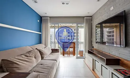 Apartamento de 100m² mobiliado para locação e venda, com 3 dormitórios sendo 1 suíte, 2 vagas de ga