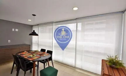 Apartamento para venda, de 49m² mobiliado e equipado, com terraço gourmet,1 dormitório e 1 vaga, pi