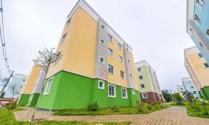 Imperdível apartamento novo por  R$279mil   divisa de Santa Felicidade em Almirante Tamandaré-PR, 2 quartos, 1 sala, 1 banheiro e vaga de garagem.