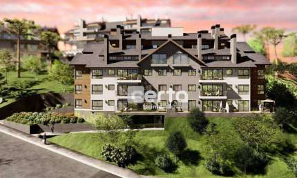 Apartamento com 1 dormitório com grande terraço, 75 m² - Moura - Gramado/RS