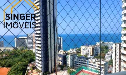 APTº luxo em Ondina, 3 Quartos (3 Suítes) + Gabinete, Andar alto, Vista mar, 5 Banheiros, 3 Vagas de garagem, 192 m², Infraestrutura completa