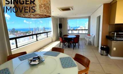Belíssimo Aptº Cobertura Duplex na GRAÇA-SSA/BA: 4 Quartos (4 Suítes), 3 Salas, 7 Banheiros, 4 Vagas de Garagem, Depósito, 400m², Piscina e Vista mar