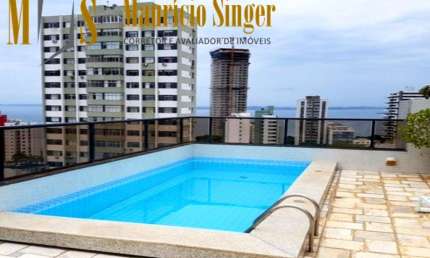ESPETACULAR APARTAMENTO COBERTURA DUPLEX, 431 M², 4 SUÍTES, 3 SALAS, DEPENDÊNCIA, ARMÁRIOS, PISCINA, 5 GARAGENS, DEPÓSITO, P/ VENDA na GRAÇA, SSA/BA