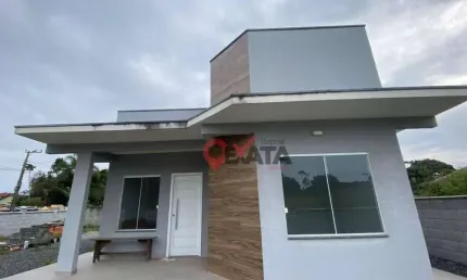 Casa de esquina a 550m do mar com 2 dormitórios à venda, 63 m² por R$ 435.000 - Praia Das Palmeiras - Itapoá/SC