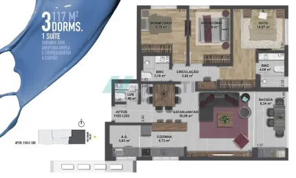 Apartamento com 3 quartos à venda na Rua Desembargador Urbano Salles, 99, Centro, Florianópolis