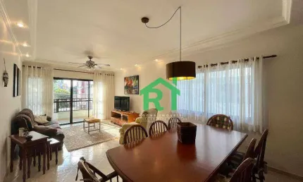 Apartamento à beira mar com 3 dormitórios (1 suíte), 1 vaga, tombo, guarujá/sp