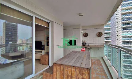 Apartamento com varanda gourmet, 2 dormitórios (1 suíte), 2 vagas, jardim astúrias, guarujá/sp