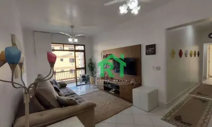Apartamento na praia, próximo ao comércio, 3 dormitórios, piscina, 1 vaga, astúrias, guarujá.