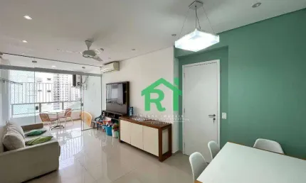 Apartamento beira mar, reformado, 2 dormitórios (1 suíte), 1 vaga, jardim astúrias, guarujá/sp