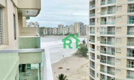 Apartamento beira mar, vista mar, 2 dormitórios (1 suíte), 1 Vaga, Pitangueiras, Guarujá/SP.