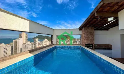 Cobertura à venda na Praia das Astúrias I Rocha Imóveis Guarujá.