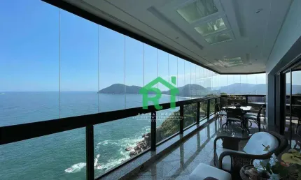 Apartamento frente mar, 4 dormitórios (4 suítes), 3 vagas, área de lazer, jardim astúrias, guarujá/sp