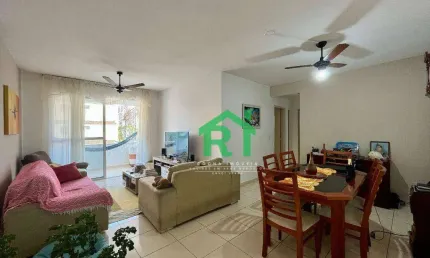 Apartamento com sacada, 3 dormitórios (1 suíte), 1 vaga, área de lazer, jardim astúrias, guarujá/sp