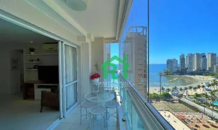 Apartamento beira mar, 2 dormitórios (1 suíte), 2 vagas, lazer, jardim astúrias - guarujá/sp