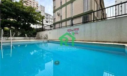 Apartamento com 3 dormitórios (1 suíte), 1 vaga, área de lazer, jardim astúrias, guarujá/sp