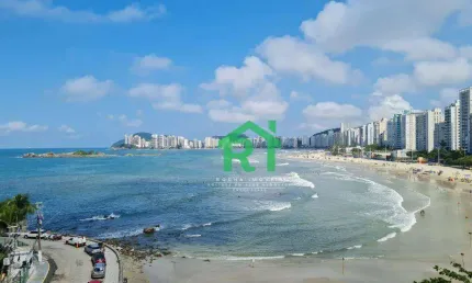Apartamento beira mar, vista mar, 3 dormitórios (1 suíte) 1 vaga, pitangueiras, guarujá/sp.