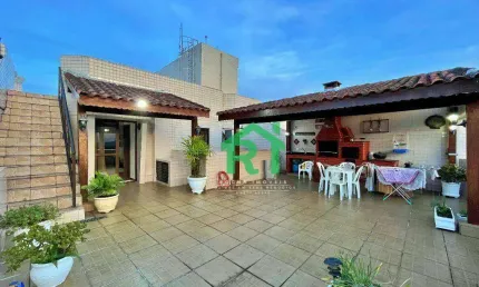 Cobertura Penthouse, 3 Dormitórios (1 Suíte), 1 Vaga, Churrasqueira, Jardim Astúrias, Guarujá/SP