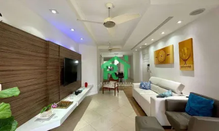 Apartamento reformado, 3 dormitórios (2 suítes), 1 vaga, área de lazer, jardim astúrias, guarujá/sp