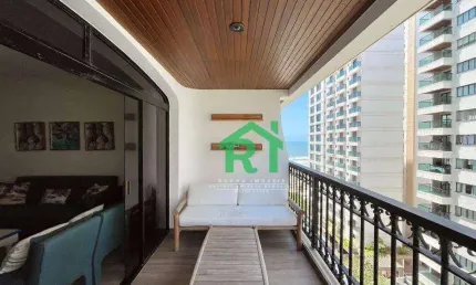 Apartamento à beira mar com 3 dormitórios (3 suítes), 2 vagas, Pitangueiras, Guarujá/SP
