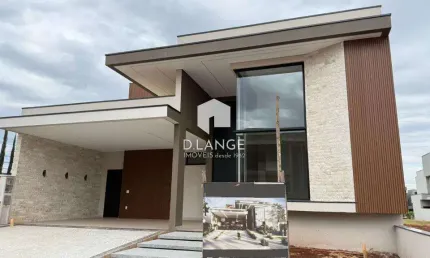 Casa à venda em paulínia, parque brasil 500, com 3 suítes, com 221.99 m², condomínio club santorini