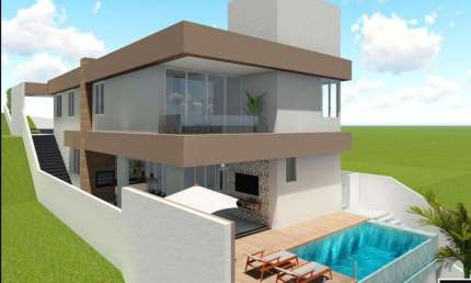 Casa em Construção, 5 quartos e escritório em Condomínio Fechado