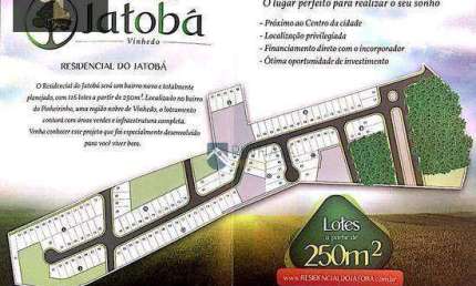 Terreno à venda, 250 m² por R$ 430.000,00 - Residencial Jatobá - Vinhedo/SP