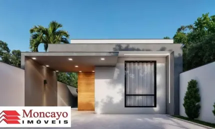 Casa nova em ótima localização, meio lote-Golfinho - Financia